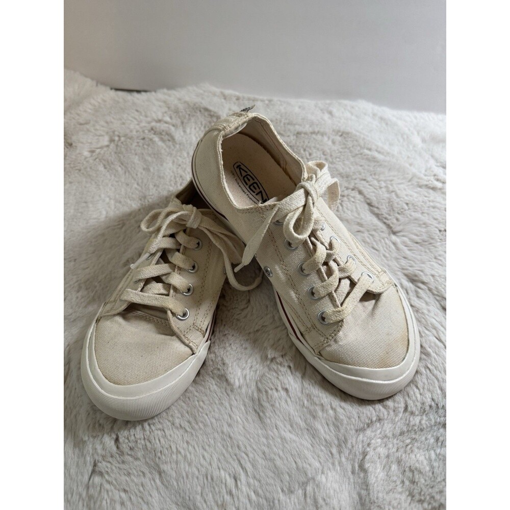 Keen Womens Coronado III Sneaker Size 8 Beige Canvas Vulcanized Shoes Low Top